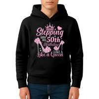 Stepping Into My 50Th Birthday Like A Queen Kids Hoodie