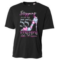 Stepping Into My 55th  Birthday Like A Queen Cooling Performance Crew T-Shirt