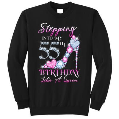 Stepping Into My 55th  Birthday Like A Queen Sweatshirt