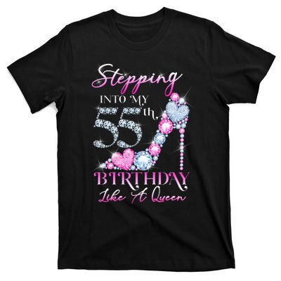 Stepping Into My 55th  Birthday Like A Queen T-Shirt