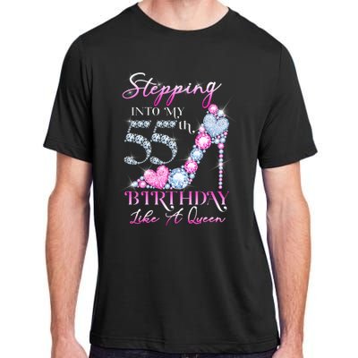 Stepping Into My 55th  Birthday Like A Queen Adult ChromaSoft Performance T-Shirt