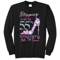 Stepping Into My 55th  Birthday Like A Queen Tall Sweatshirt