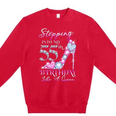 Stepping Into My 55th  Birthday Like A Queen Premium Crewneck Sweatshirt