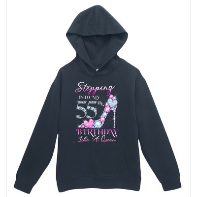 Stepping Into My 55th  Birthday Like A Queen Urban Pullover Hoodie