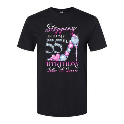 Stepping Into My 55th  Birthday Like A Queen Softstyle CVC T-Shirt