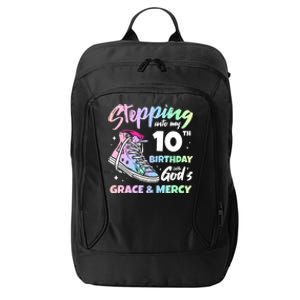 Stepping Into My 10th Birthday 10 Years Old Ten Birthday City Backpack