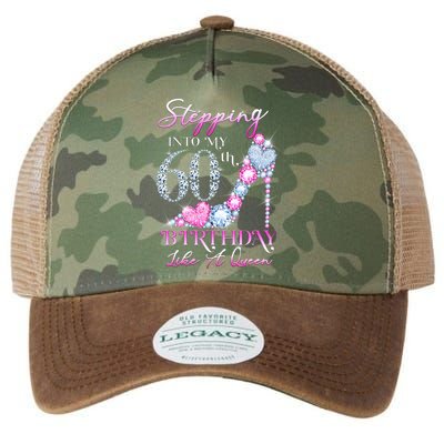 Stepping Into My 60th  Birthday Like A Queen Legacy Tie Dye Trucker Hat
