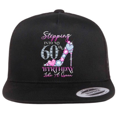 Stepping Into My 60th  Birthday Like A Queen Flatbill Hat