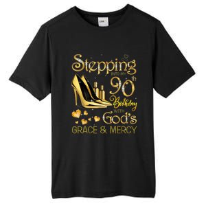 Stepping into my 90th birthday with God's grace & Mercy Tall Fusion ChromaSoft Performance T-Shirt