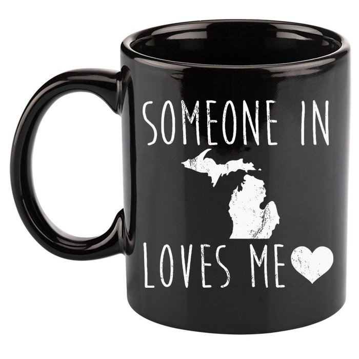 Someone In Michigan Loves Me! Cute State Gift 11oz C Handle Ceramic Mug