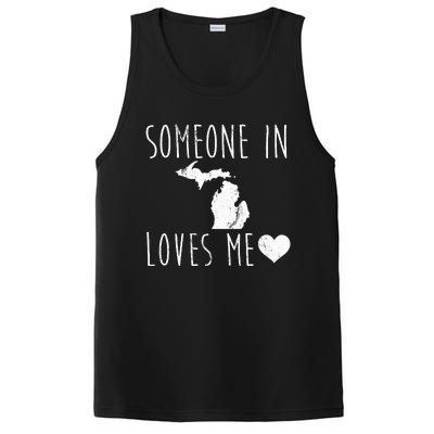 Someone In Michigan Loves Me! Cute State Gift PosiCharge Competitor Tank