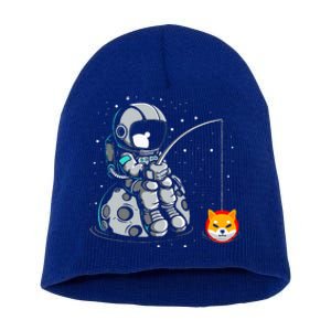 Shiba Inu Moon Fishing Cryptocurrency Army Shib Lover Short Acrylic Beanie