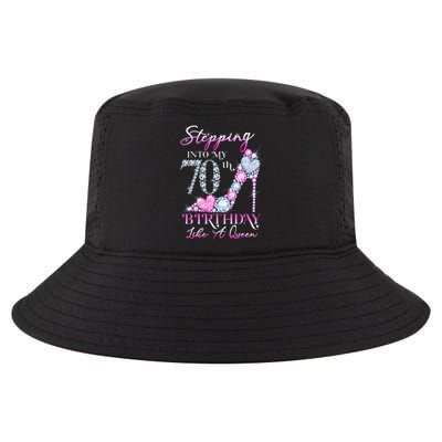 Stepping Into My 70th  Birthday Like A Queen Cool Comfort Performance Bucket Hat