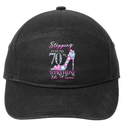 Stepping Into My 70th  Birthday Like A Queen 7-Panel Snapback Hat