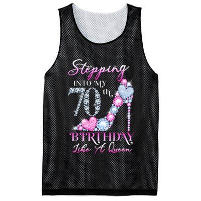 Stepping Into My 70th  Birthday Like A Queen Mesh Reversible Basketball Jersey Tank