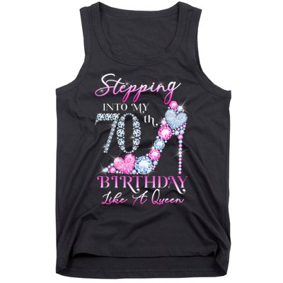 Stepping Into My 70th  Birthday Like A Queen Tank Top