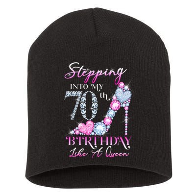 Stepping Into My 70th  Birthday Like A Queen Short Acrylic Beanie