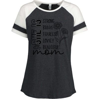 She Is Mom Celebrating Motherhood Enza Ladies Jersey Colorblock Tee