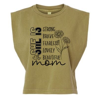 She Is Mom Celebrating Motherhood Garment-Dyed Women's Muscle Tee