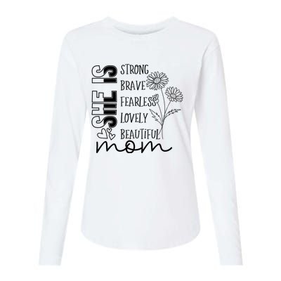 She Is Mom Celebrating Motherhood Womens Cotton Relaxed Long Sleeve T-Shirt