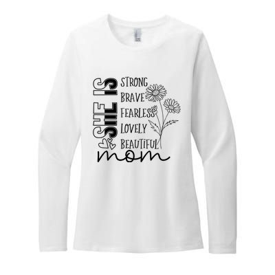 She Is Mom Celebrating Motherhood Womens CVC Long Sleeve Shirt