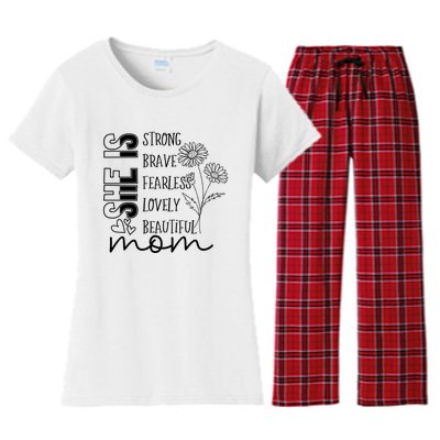 She Is Mom Celebrating Motherhood Women's Flannel Pajama Set