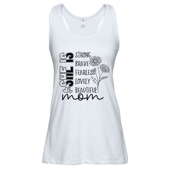 She Is Mom Celebrating Motherhood Ladies Essential Flowy Tank