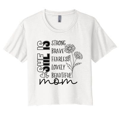 She Is Mom Celebrating Motherhood Women's Crop Top Tee