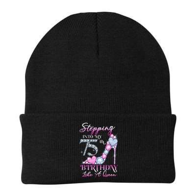 Stepping Into My 75th  Birthday Like A Queen Beanie
