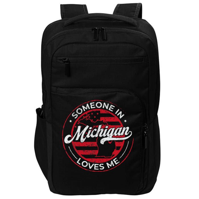 Someone In Michigan Loves Me Michigan Impact Tech Backpack