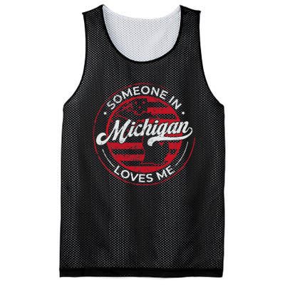 Someone In Michigan Loves Me Michigan Mesh Reversible Basketball Jersey Tank