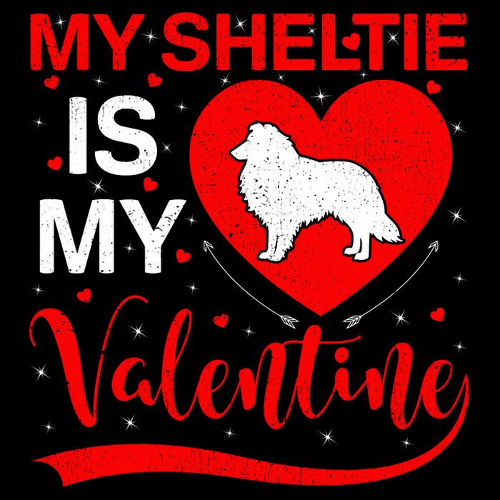 Sheltie Is My Valentine Heart Shape Sheltie Dog Valentine Button