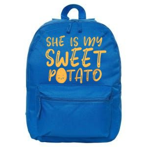 She Is My Sweet Potato Thanks Giving Vegetable Potato Gift 16 in Basic Backpack