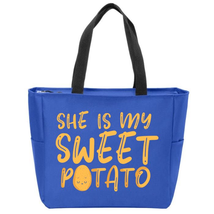 She Is My Sweet Potato Thanks Giving Vegetable Potato Gift Zip Tote Bag