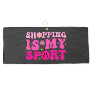 Shopping Is My Sport Funny Shopping Lover Large Microfiber Waffle Golf Towel