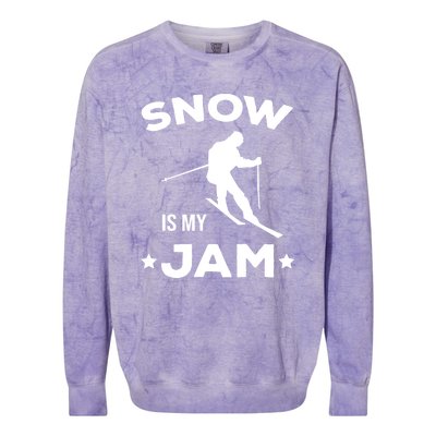 Snow Is My Jam Skiing Lover Gift For Skier Colorblast Crewneck Sweatshirt