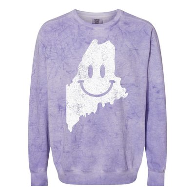 Smiling In Me – Funny Maine Happy Face Colorblast Crewneck Sweatshirt