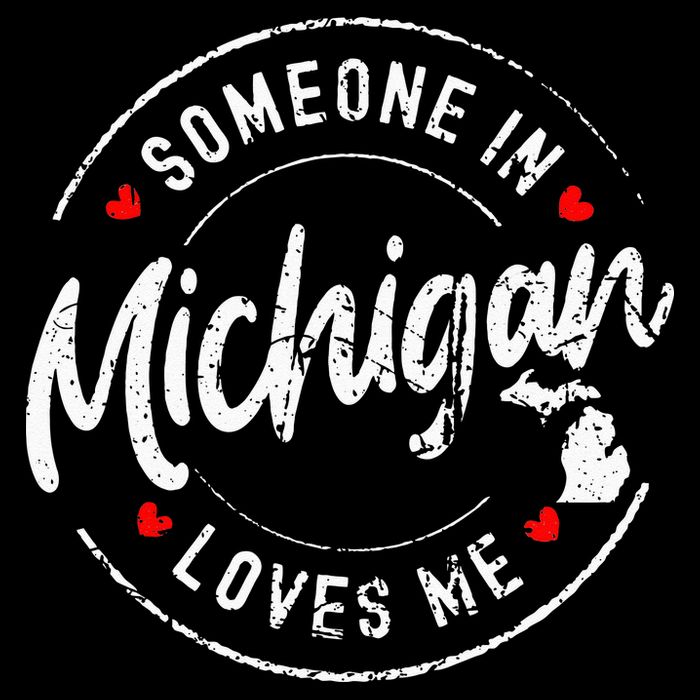 Someone In Michigan Loves Me Distressed Vintage Design Baby Bodysuit