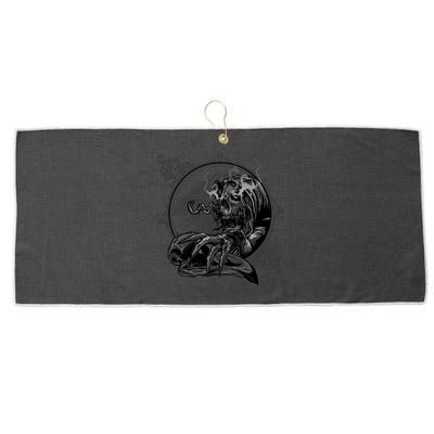 Skull Inside Mirror Large Microfiber Waffle Golf Towel