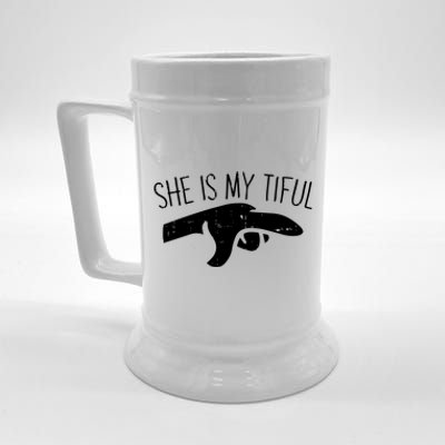 She Is My Tiful Halloween Costume Ghost Matching Couple Great Gift Beer Stein