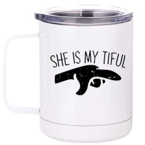 She Is My Tiful Halloween Costume Ghost Matching Couple Great Gift 12 oz Stainless Steel Tumbler Cup