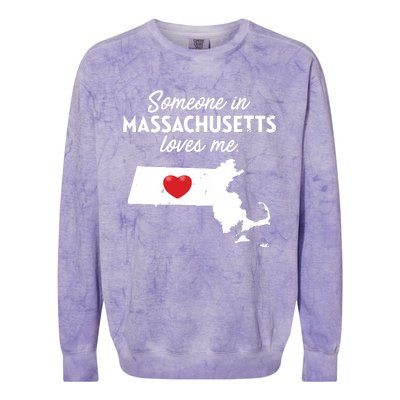 Someone In Massachusetts Loves Me Massachusetts Colorblast Crewneck Sweatshirt