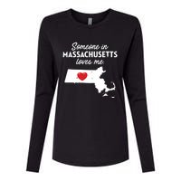 Someone In Massachusetts Loves Me Massachusetts Womens Cotton Relaxed Long Sleeve T-Shirt