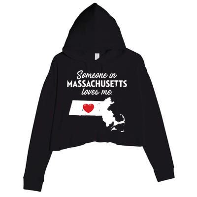 Someone In Massachusetts Loves Me Massachusetts Crop Fleece Hoodie