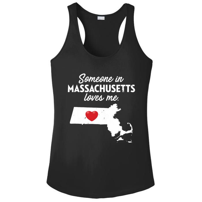 Someone In Massachusetts Loves Me Massachusetts Ladies PosiCharge Competitor Racerback Tank