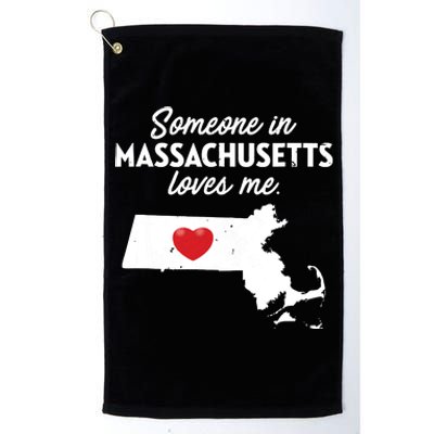 Someone In Massachusetts Loves Me Massachusetts Platinum Collection Golf Towel