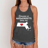 Someone In Massachusetts Loves Me Massachusetts Women's Knotted Racerback Tank