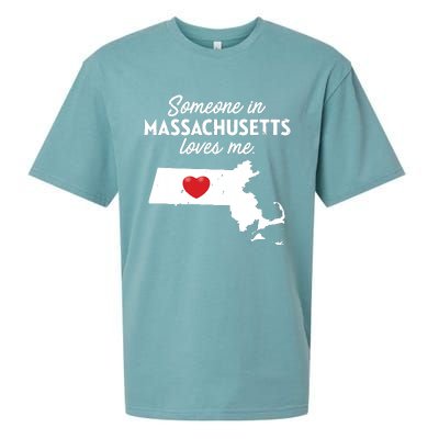 Someone In Massachusetts Loves Me Massachusetts Sueded Cloud Jersey T-Shirt