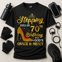 Stepping Into My 70th Birthday Gift Girls WoM.e.n 70 Year Old Cooling Performance Crew T-Shirt