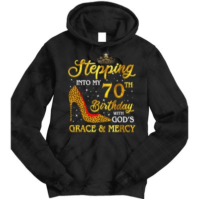 Stepping Into My 70th Birthday Gift Girls WoM.e.n 70 Year Old Tie Dye Hoodie